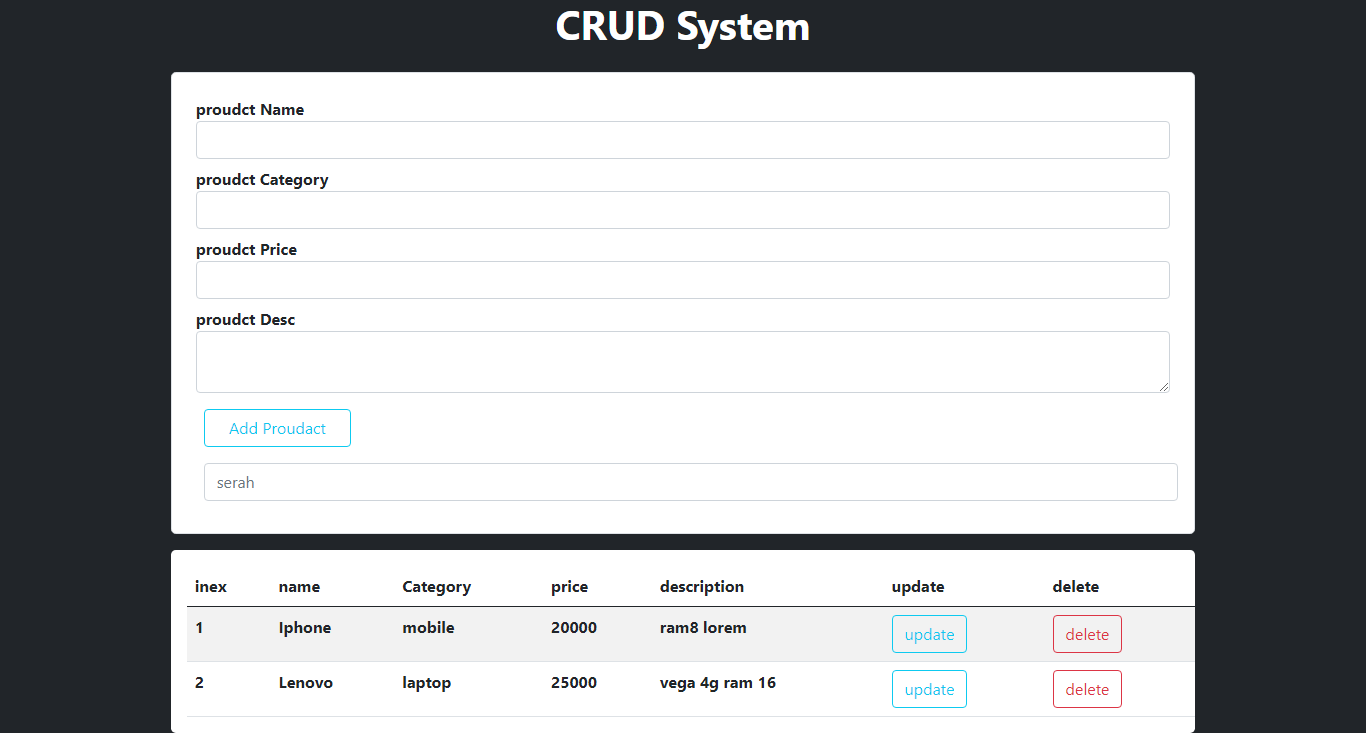 Pure Js  Crud App